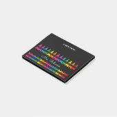 Lehrer-Dankeschön-Regenbogen-Buntstift  Post-it Klebezettel (angewinkelt)