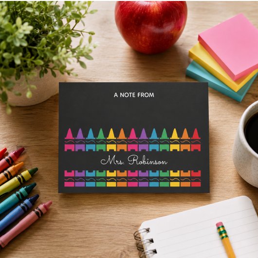 Lehrer-Dankeschön-Regenbogen-Buntstift  Post-it Klebezettel