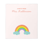 Lehrer-Dankeschön Regenbogen-Notizblock Notizblock (Vorderseite)