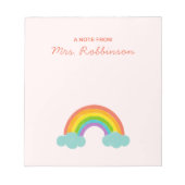 Lehrer-Dankeschön Regenbogen-Notizblock Notizblock (Vorderseite)