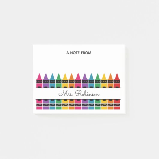 Lehrer-Dankeschön-Regenbogen-Stift Post-it Klebezettel (Vorderseite)