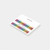 Lehrer-Dankeschön-Regenbogen-Stift Post-it Klebezettel (angewinkelt)