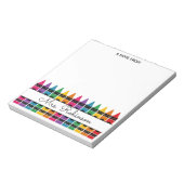 Lehrer-Dankeschön-Regenbogenstift Notizblock (Rotiert)