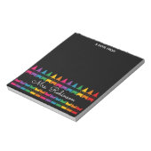 Lehrer-Dankeschön-Regenbogenstift Notizblock (Rotiert)