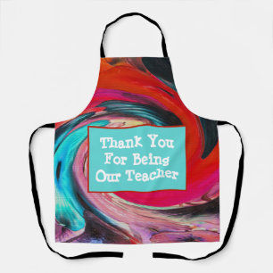Lehrer-Dankeschön-Tie-Dye mit lebendigem Wirbel Schürze