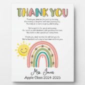 Lehrer dankt dir Regenbogengedicht Ende des Jahres Fotoplatte (Vorderseite)