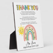 Lehrer dankt dir Regenbogengedicht Ende des Jahres Fotoplatte (Seite)