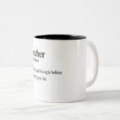 "Lehrer: Das ursprüngliche Google.." Mug Zweifarbige Tasse (VorderseiteRechts)