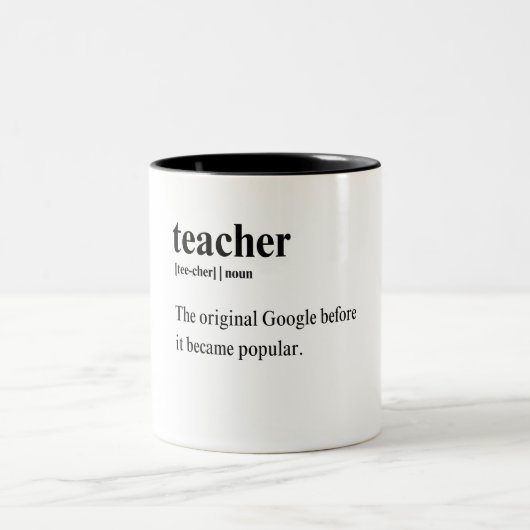 "Lehrer: Das ursprüngliche Google.." Mug Zweifarbige Tasse (Mittel)