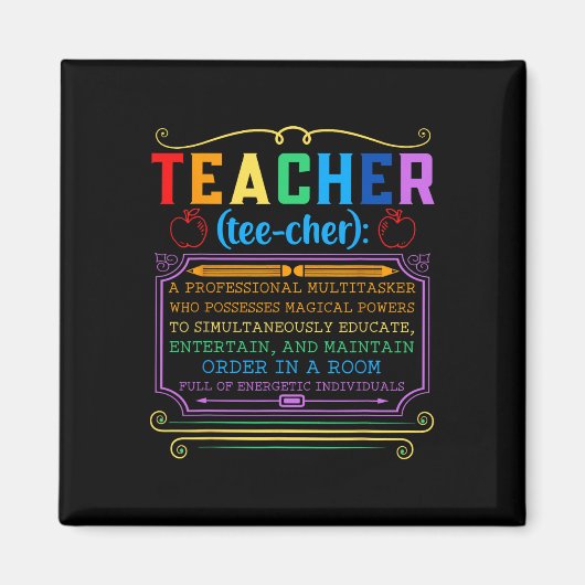 Lehrer Definition - Lustiger Lehrender Schul Lehre Magnet (Vorne)