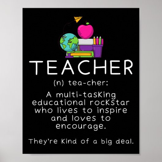 Lehrer Definition - Lustiger Lehrender Schul Lehre Poster (Vorne)