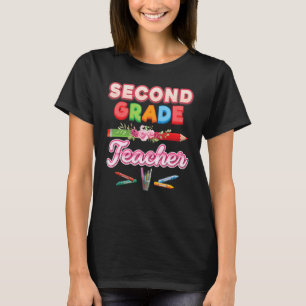 Lehrer der 2. Klasse Zweiter Bleistift Floral Blum T-Shirt
