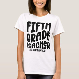 Lehrer der 5. Klasse, einfach weiß T-Shirt