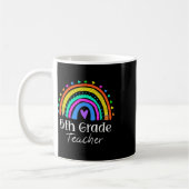 Lehrer der 5. Klasse Regenbogenherz Fünfte Klasse Kaffeetasse (Links)