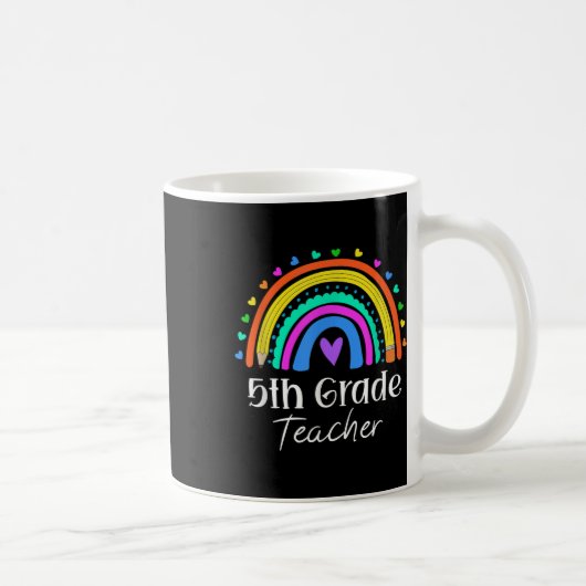 Lehrer der 5. Klasse Regenbogenherz Fünfte Klasse Kaffeetasse (Rechts)