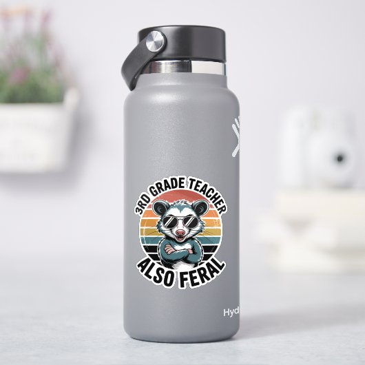 Lehrer der dritten Klasse, auch wilde Opossums Aufkleber (HydroFlask)