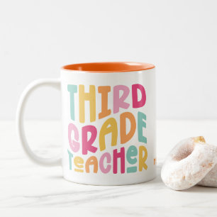 Lehrer der dritten Klasse Farbige Typografie-Des Zweifarbige Tasse