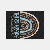 Lehrer der dritten Klasse Leopard Boho Regenbogen Fleecedecke (Vorderseite (Horizontal))