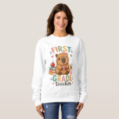 Lehrer der ersten Klasse Capybara Liebe Sweatshirt (Vorne ganz)