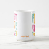 Lehrer der ersten Klasse Farbige Typografie-Design Kaffeetasse (Mittel)