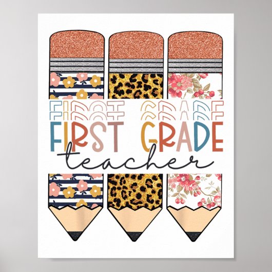 Lehrer der ersten Klasse Leopard Bleistift Glückli Poster (Vorne)