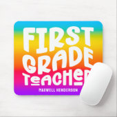 Lehrer der ersten Klasse Typografie Regenbogen Omb Mousepad (Mit Mouse)