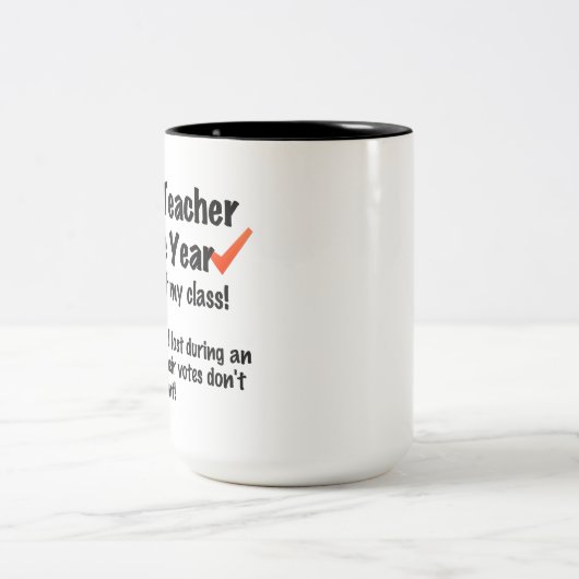 Lehrer der Jahr-Tasse Zweifarbige Tasse (Mittel)