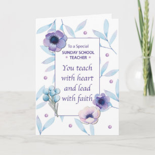 Lehrer der Sonntagsschule Dank Lehrerin Wertschätz Karte