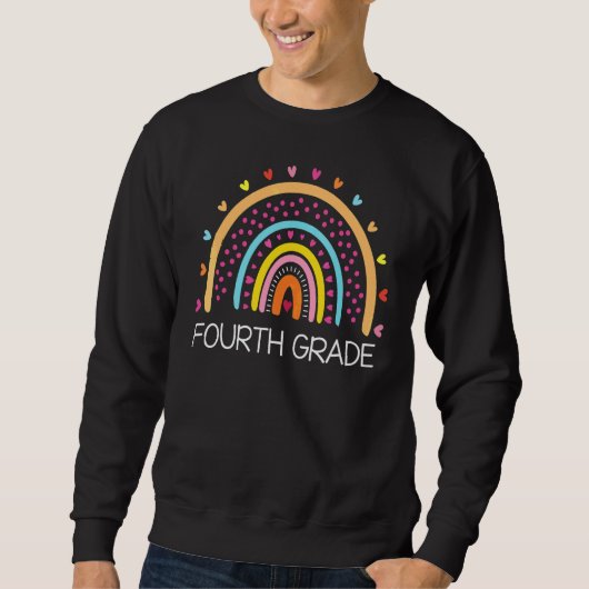 Lehrer der vierten Klasse Leopard Regenbogen 4. Kl Sweatshirt (Vorderseite)