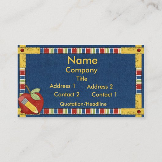 Lehrer, der Visitenkarte lernt (Vorderseite)