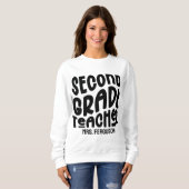 Lehrer der zweiten Klasse Black Typography Sweatshirt (Vorne ganz)