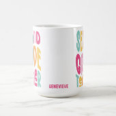 Lehrer der zweiten Klasse Farbige Typografie-Desig Kaffeetasse (Mittel)