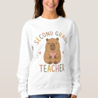 Lehrer der zweiten Klasse | Lächelnder Capybara Sweatshirt