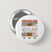 Lehrer der zweiten Klasse Leopard Bleistift Erster Button (Vorne & Hinten)