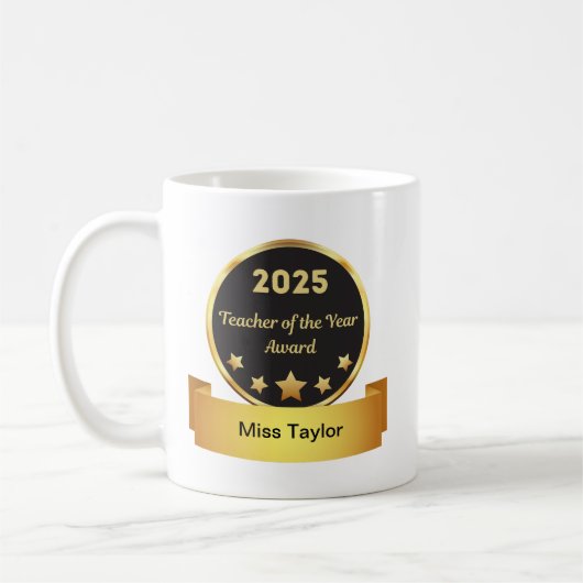Lehrer des Jahres 2025 - Tasse der Personalisierte (Links)