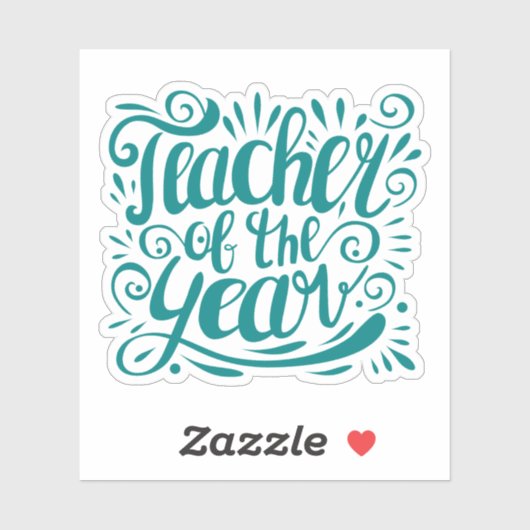 Lehrer des Jahres Aufkleber (Blatt)