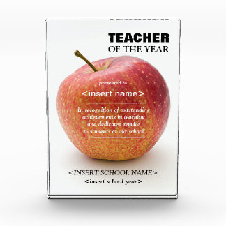 Lehrer des Jahres Award Foto Block