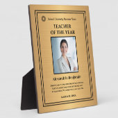 Lehrer des Jahres Foto Gold Award Personalize Fotoplatte (Seite)