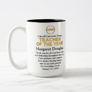 Lehrer des Jahres Gold und Schwarz Zweifarbige Tasse