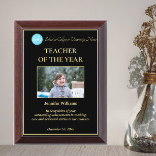Lehrer des Personalisierten Fotos Logo Gold Awardplakette