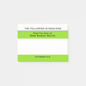 Lehrer, die Klasse Grün | merkt, personifizieren Post-it Klebezettel (Vorderseite)