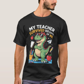 Lehrer Dinosaurier 100 Tage von mir Grundschule T-Shirt