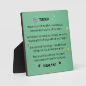 Lehrer, du hast mein Leben berührt.. Fotoplatte (Vorderseite)