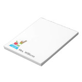 Lehrer-Editor mit Niedlichen Büchern und Apple Notizblock (Rotiert)