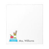 Lehrer-Editor mit Niedlichen Büchern und Apple Notizblock (Vorderseite)