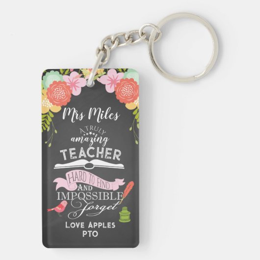 Lehrer Ein wirklich phantastischer Lehrer ist schw Schlüsselanhänger (Rückseite)