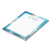 Lehrer einen Hinweis aus Regenbogenwolken-Notepad Notizblock (Rotiert)
