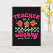 Lehrer eines beeren süßen Tch Spaß Erdbeere Design Karte (Gelbe Blume)