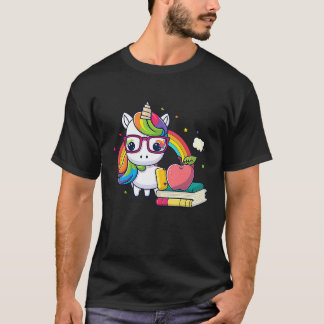 Lehrer Einhorn Stifte 100 Tage Schule Lehrer T-Shirt