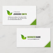 Lehrer - Elegant Modernes Grün Visitenkarte (Vorne/Hinten)